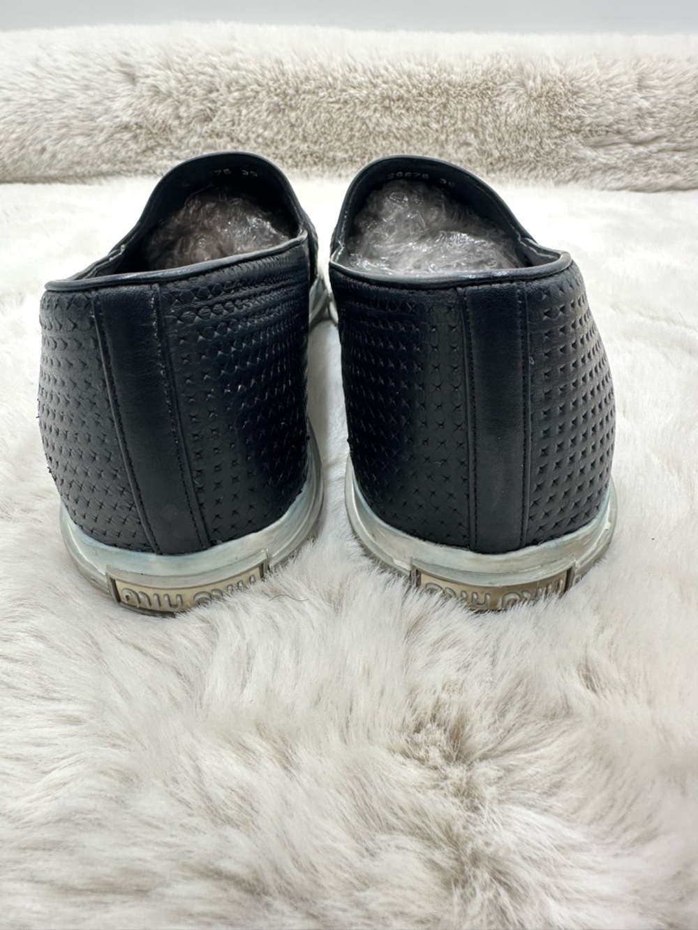 Miu Miu Platform Perforated Leather Metal Cap Toe Sneakers size 39 US 9 - Picture 5 of 12